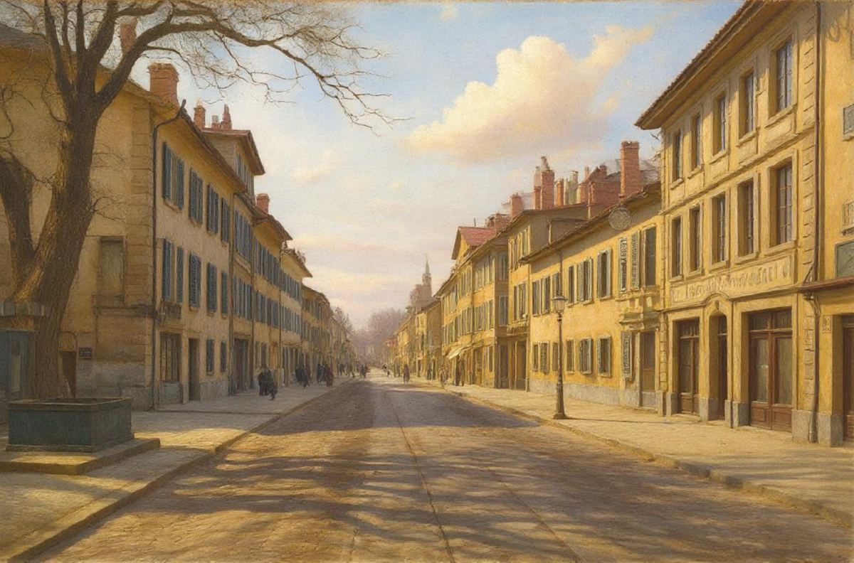 La Grand-Rue de Rolle, peinture