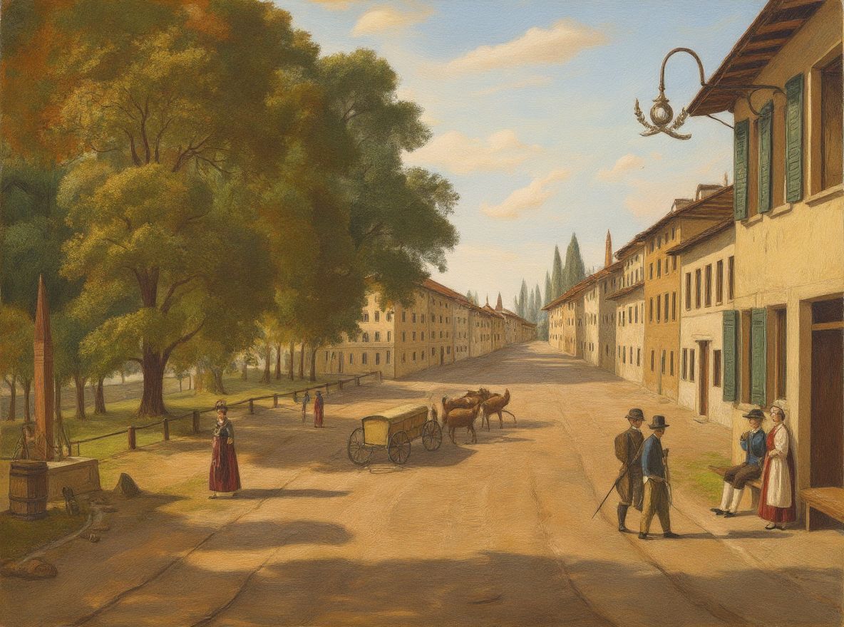 Rolle, la promenade et la Grand-Rue, peinture